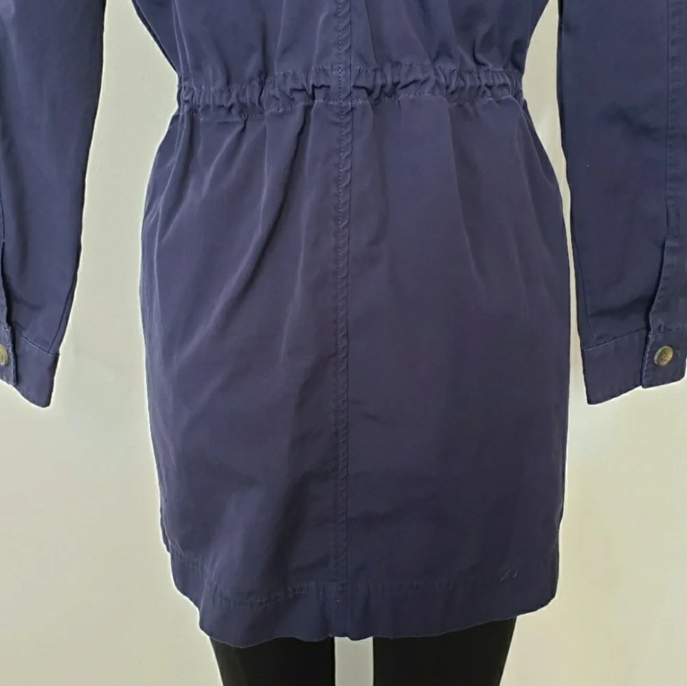 POPSUGAR Drop-Shoulder Anorak Jacket Navy blue drawstring waist - Picture 9 of 11